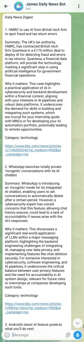 Daily News Bot Telegram digest